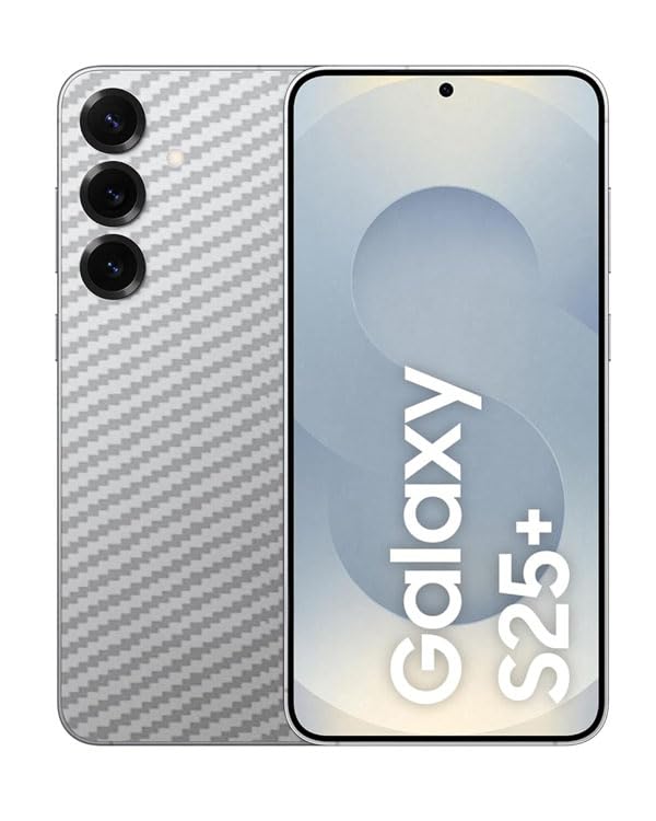 Image of Compatible with Samsung Galaxy S25 Plus /S25+ Back Skin Sticker /Vinyl wrap /Protective Film Mobile Skin Carbon Fiber Transparent by Candeal Mizhan (only Back)