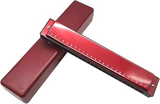 Armónica Profesionales Principiantes Armónica Polifónica De 24 Agujeros Con Múltiples Altavoces Para Adultos En Tres Colores Disponibles: Rojo, Azul Y Negro(Red)