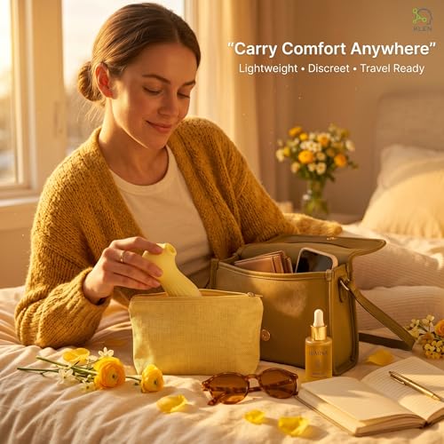 Image of KLEN Ergonomic Targeted Air-Pulse Massager - Gentle Suction Therapy Device, Waterproof Silicone Handheld Tool, USB Rechargeable for Localized Muscle Relaxation & Pinpoint Tension Relief (Yellow)