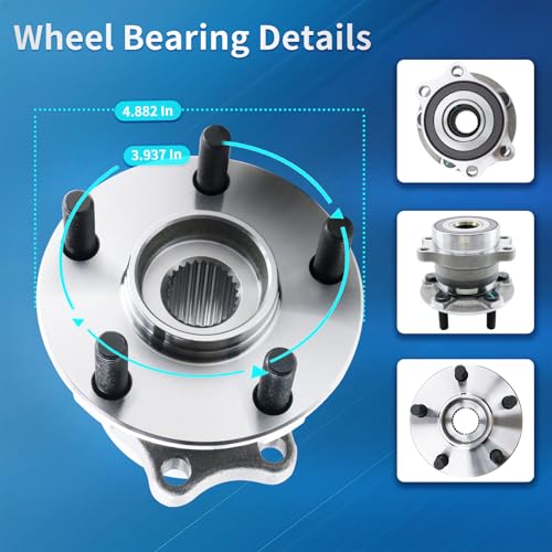 Image of Rear Wheel Bearing and Hub Assembly New 512518 Replacement for Subaru Crosstrek 2016-2020, Impreza 2012-2019, Forester 2014-2018, XV Crosstrek 2013-2015, with ABS & 5-Lug