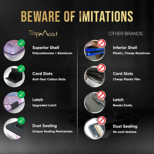 Topmost Rfid-Blocking Aluminum Wallet Credit Cards Holder For Men & Women - Slots For 12 Cards And Bills (Marble Texture) #TOP5