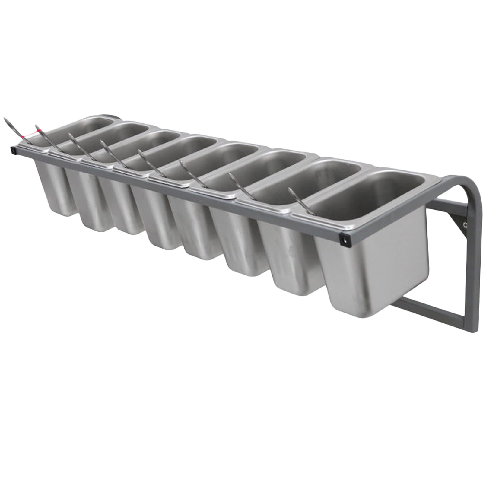 Estante de especias de acero inoxidable montado en la pared con cucharas, estante de estación de cobertura de pizza para condimentos, frutas, solución de almacenamiento de cocina