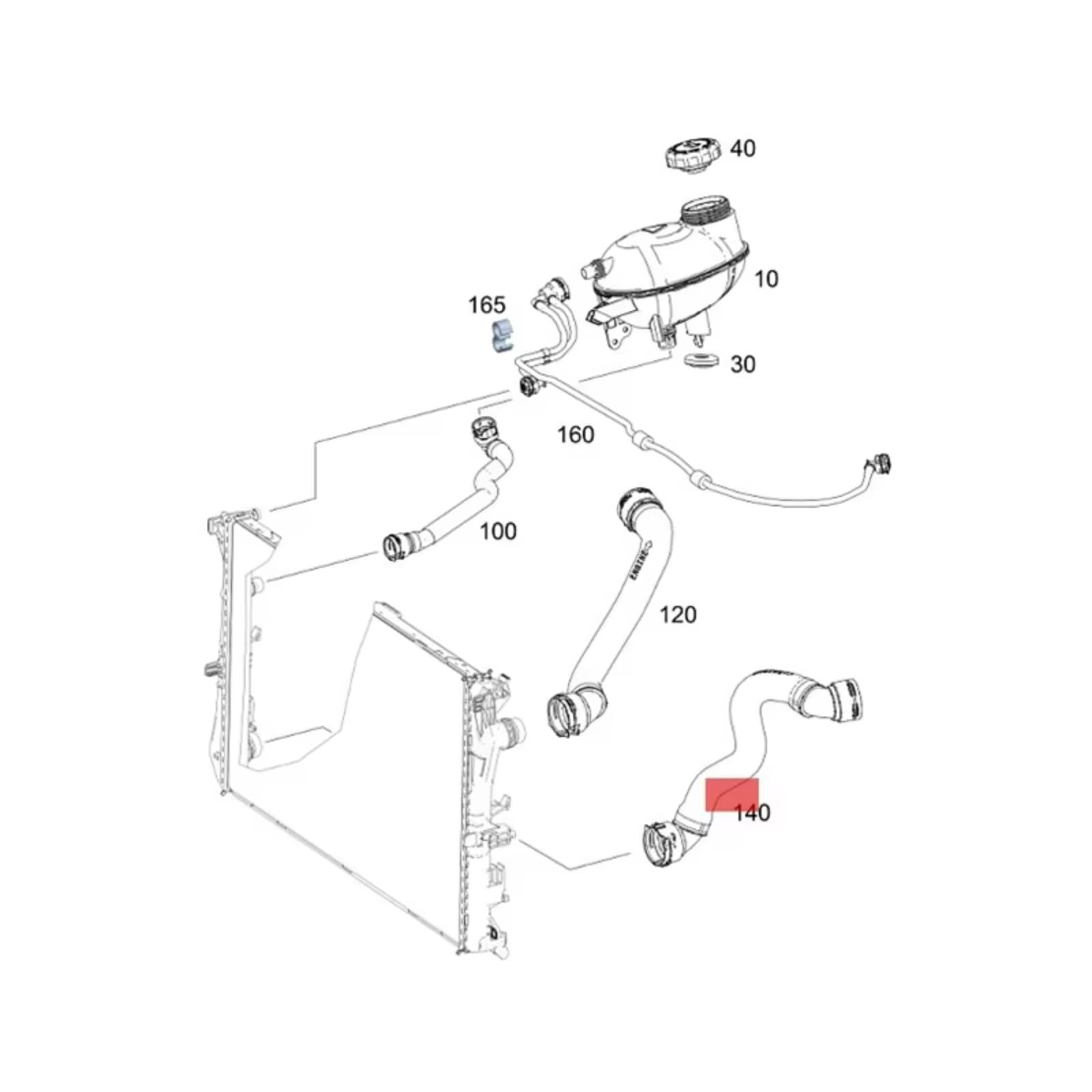 Compatibile Con Benz Per W205 Motore Auto Serbatoio Acqua Radiatore Tubo Tubo Refrigerante 2055010082 A2055010082 Auto Radiatore Flessibile Tubo