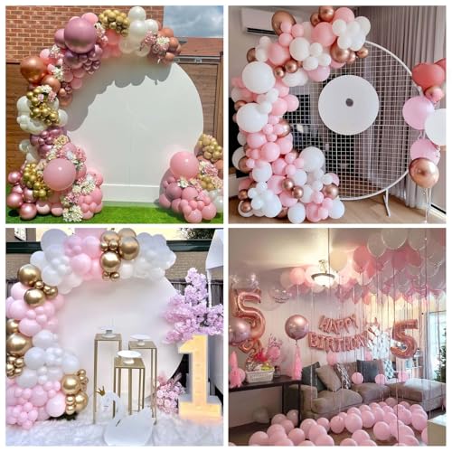 Image of Pastel Pink Balloons, 113Pcs Baby Light Pink Balloons Different Sizes, 18 /12 /10 /5 Inch Macaron Pastel Pink Balloon Garland Pink Latex Balloons for Birthday Baby Shower Gender Reveal Party Decorations