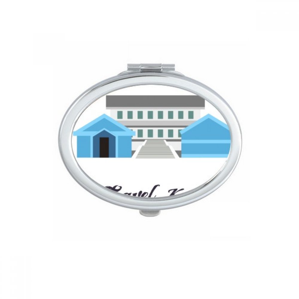 Miroir portable à la main orné d'un palais traditionnel de Corée aux finitions soignées