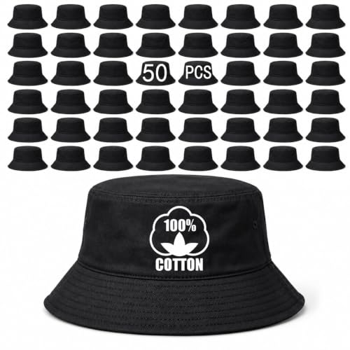Image of Cotton Bucket hat, White, Unisex, Suitable for the Beach, Outdoor Camping and Everyday wear.