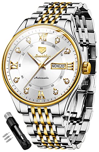 Image of OLEVS Automatic Mens Watches Self Winding Mechanical Business Luxury Dress Wrist Watch Stainless Steel Waterproof Luminous Day Date