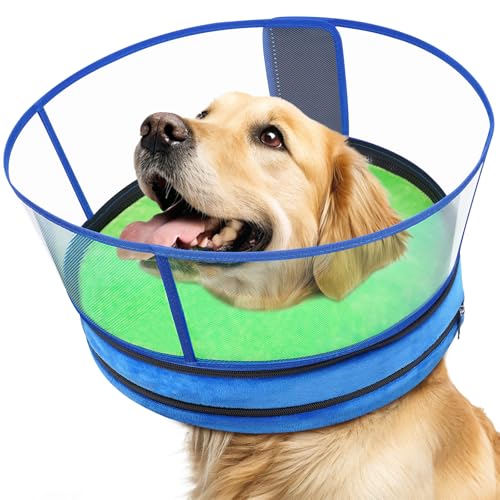 Image of Dog Cone, No-Inflation Sponge Donut Collar for Dogs After Surgery