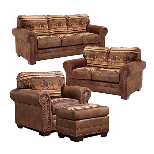 American Furniture Classics 4-Piece Wild Horses Sofa #TOP5