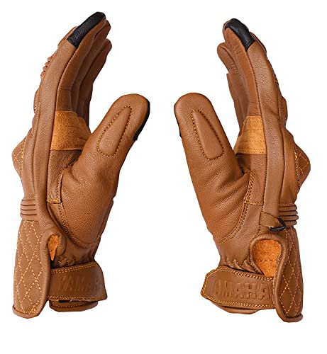 Image of Yamaha Leather Bike Riding Gloves (XL Size, Brown) Y6ABRWLEXL21