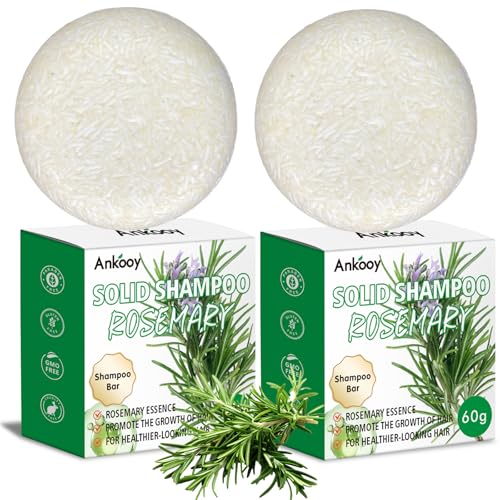 2 Pack Solid Shampoo Bar with Rosemary Oil for Thinning Hair,Natural&Organic Hair Shampoo Soap Bar...