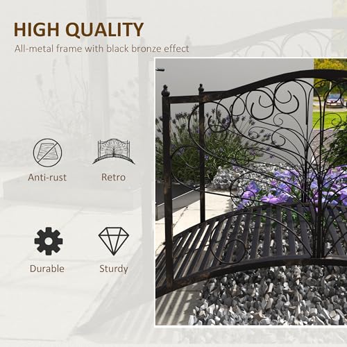 Outsunny US844-2200131 4’ Metal Arch Backyard Garden Bridge thumb #2