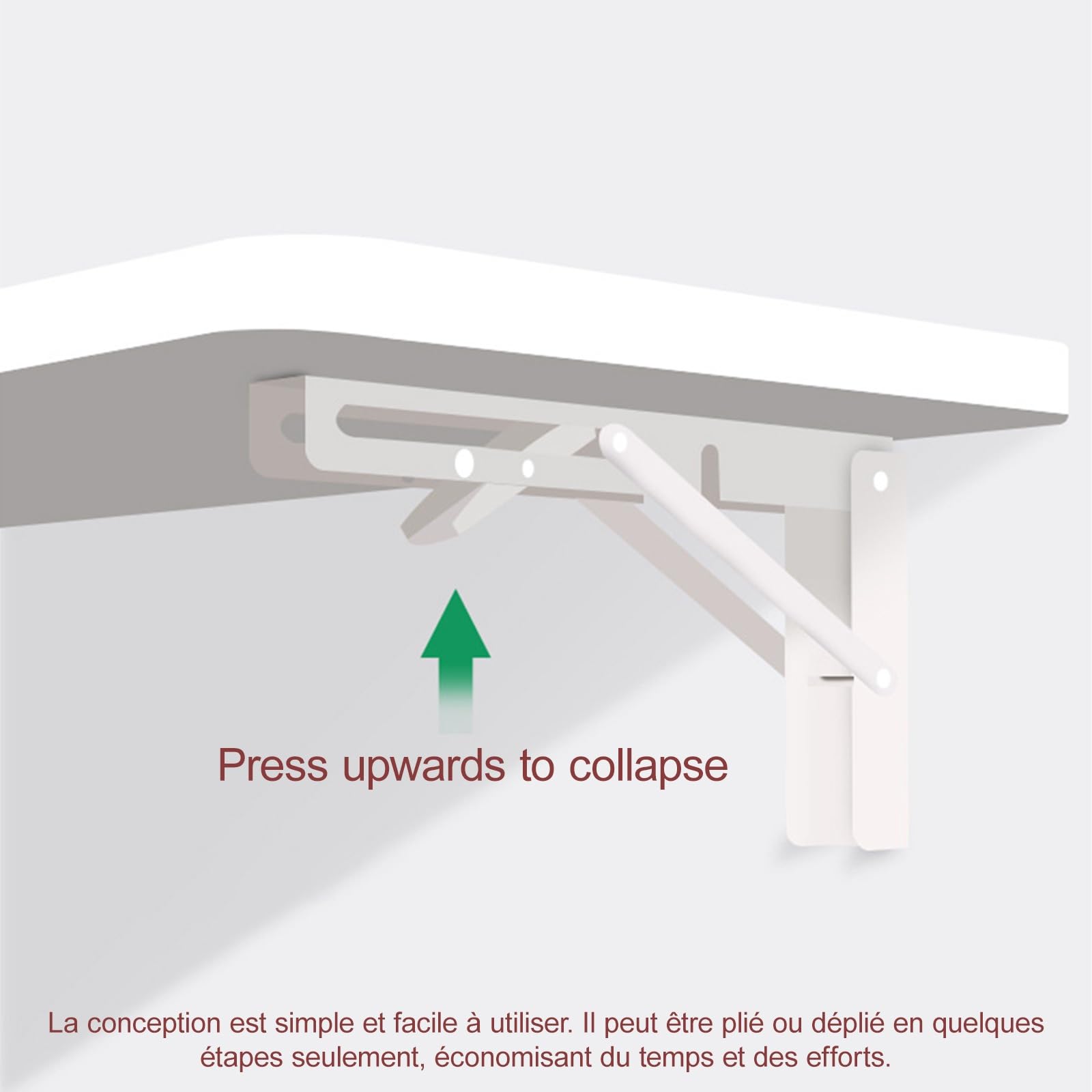 Banco de trabajo plegable montado en la pared, mesa flotante que ahorra espacio para oficina en casa, cocina, bar y balcón, plancha, fácil de instalar, ideal para boo y portátiles