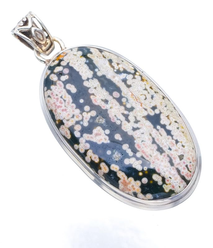 Pendentif Jaspe Océan StarGems F6550, l'énergie des pierres fait main