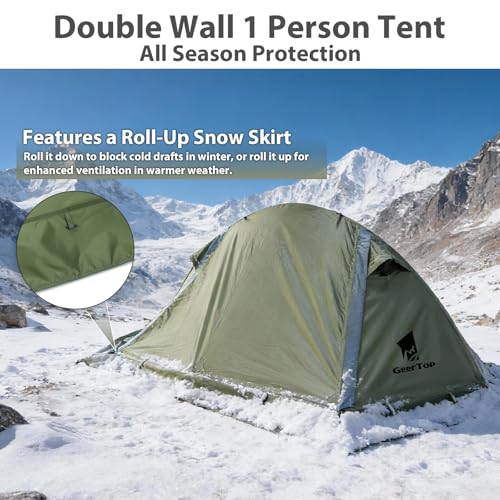 Carpa ligera GEERTOP para una persona para camping miniatura 5