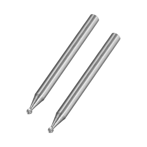 uxcell Limas rotativas de carburo de tungsteno con vástago de 18 pulgadas, herramienta de rebabas rotativas con forma de bola de un solo corte de