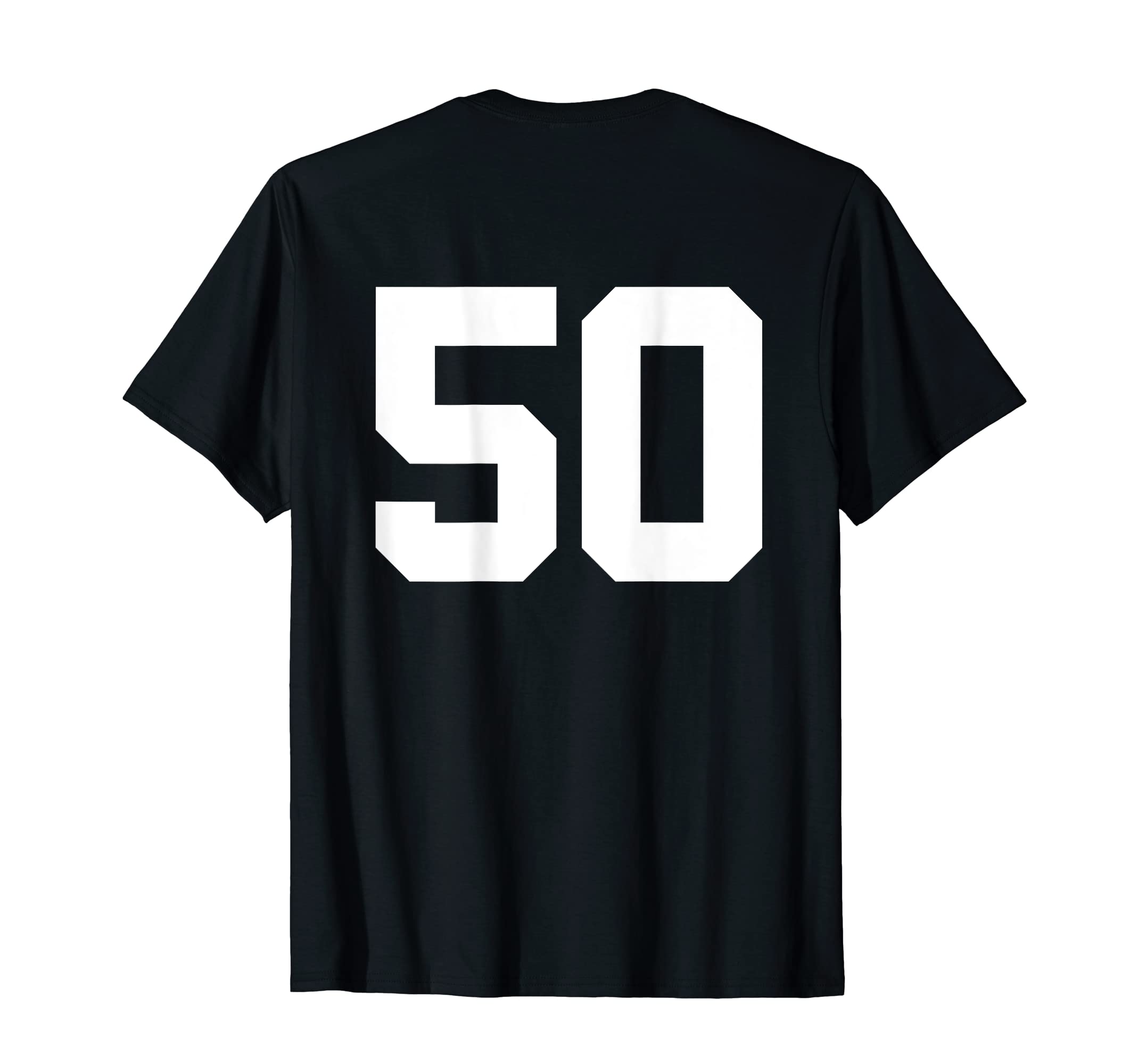 Number 50 Print On Back Only Cotton Team Jersey T-Shirt