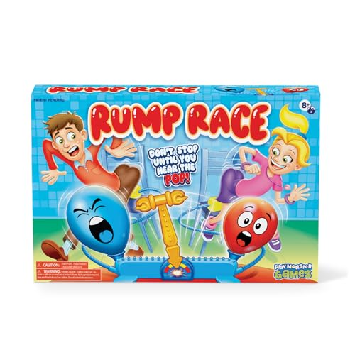 Image of Rump Race Family Game Night - Balloon Popping Battle Board Game - Party Game - The Race is On to Pop Your Opponents Balloon - Bounce Your Balloon Off - Ages 8+