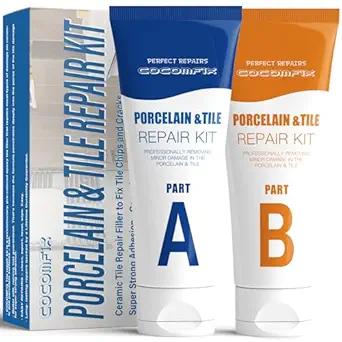 Tile Repair Kit, Ceramic Tile Chip Repair Kit(White), Floor Cracked Tile Repair Filler - Quickly Fix Tile Chips, Cracks with Super Strong Adhesion for Porcelain, Ceramic, Acrylic, Fiberglass, Enamel