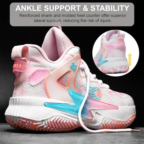 Moodeng Womens Basketball Shoes Breathable Non Slip Sports Shoes Fashion Running Sneakers Supportive Athletic Gym Shoes4
