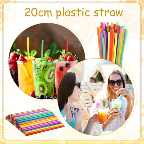 1000 Pitillos Plásticos Desechables Multicolor 20 cm miniatura 3