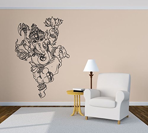 Wall Vinyl Sticker Decals Mural Room Design Pattern Ganesha Elephant Yoga Hindu Bo467 #TOP14
