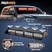 Nilight 32LED Red Emergency Dash Strobe Lights with Controller Suction Cups Warning Hazard Interior Front/Rear Windshield Deck Split Light Bar for Trucks Construction Vehicles