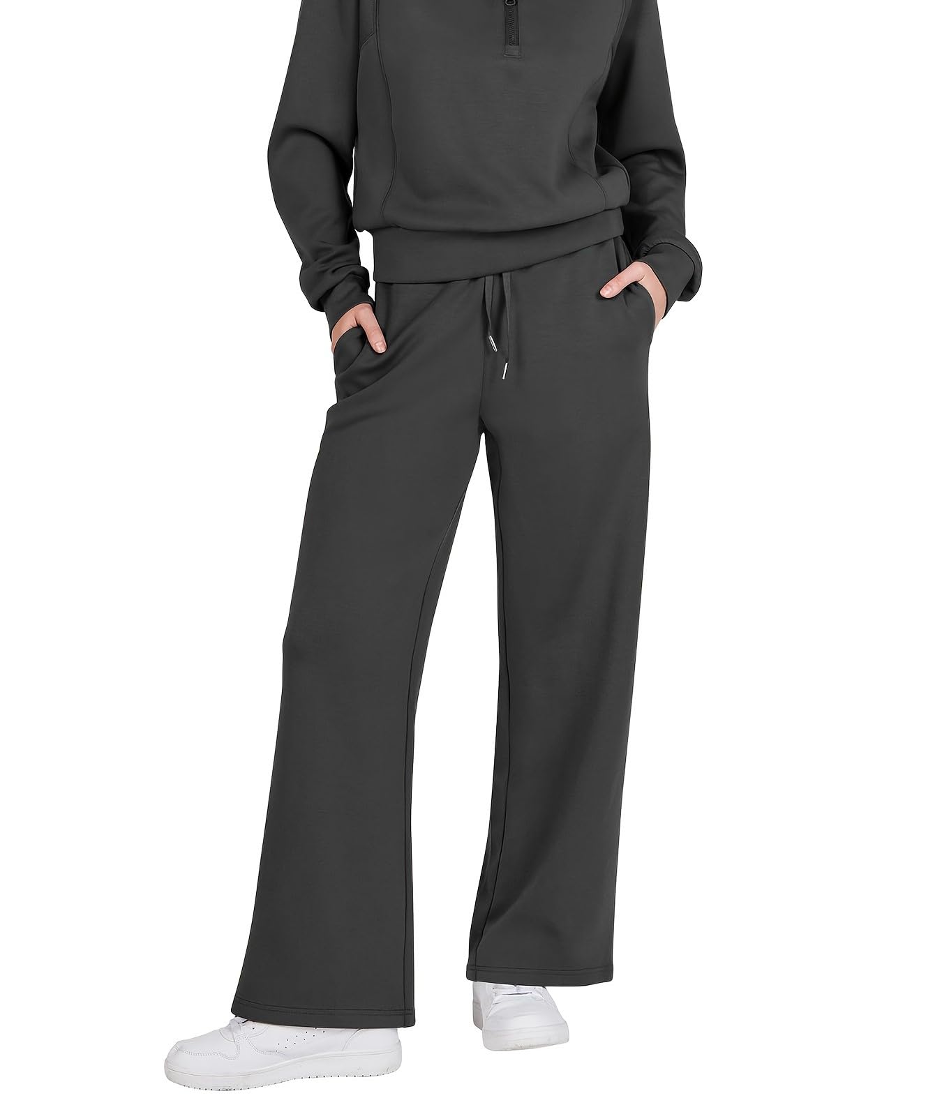 dockstreet Straight Wide fit Long Length Open Bottom Jogger for Women/Trending Multi Pocket Style, Relaxed Casual Pants for Women-picture-15