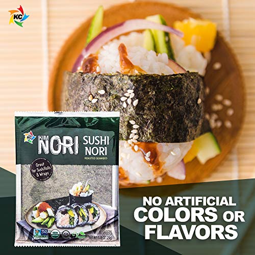 image for KIMNORI Sushi Nori Seaweed Sheets – 30 Full Size USDA Organic Yaki R