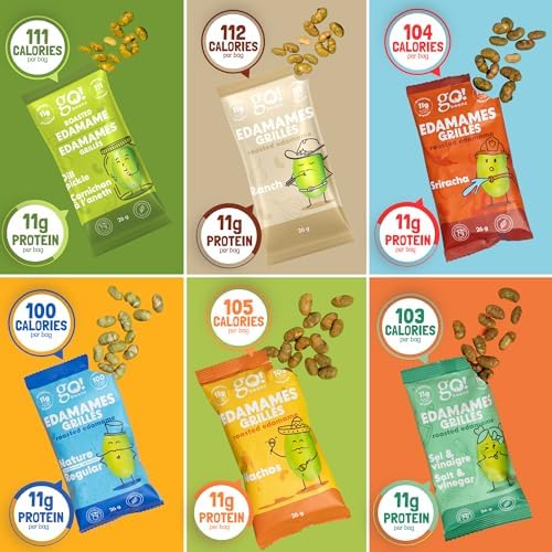 Jimmy Sevigny GoBeanz Crunchy Edamame, Variety Pack, 30 Bags x 26 gr, 11gr Protein per Serving. High Protein Healthy Snacks For Adults & Kids, Low calorie, Low Sugar, Savory Snacks. - 3