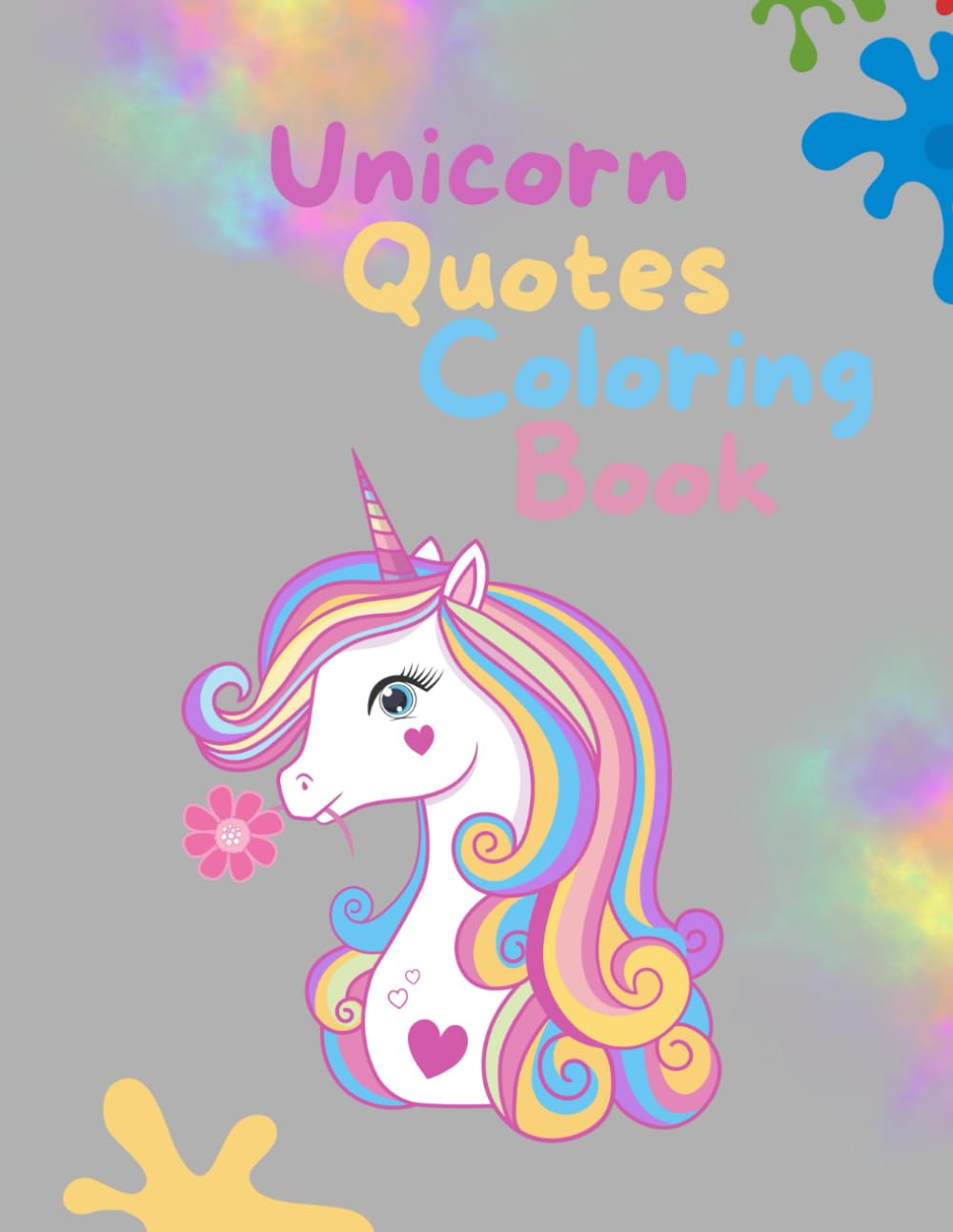 Unicorn Quotes Coloring Book