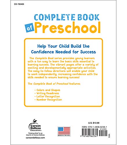 Carson Dellosa The Complete Book of Preschool Workbook--Colors, Shapes, Letters, Numbers, Math and Writing Skills Practice, Classroom or Homeschool Curriculum (256 pgs) - Image 2
