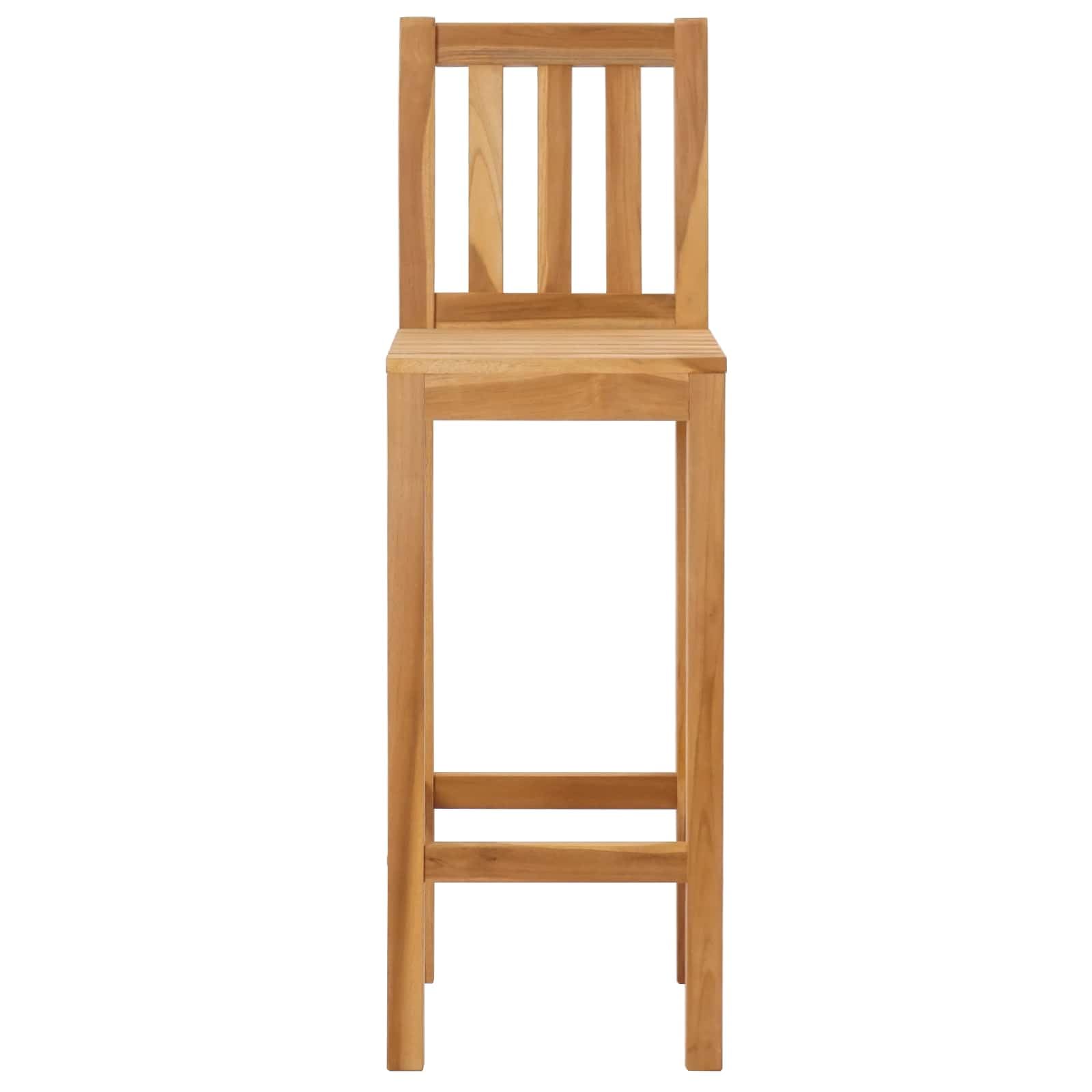 Stołek barowy 2 pcs brązowy Lite drewno teakowe Odporny na warunki atmosferyczne na zewnątrz Ogrodowy Wysoki hokery kuchenne do baru taras Nowoczesny design 110 kg wytrzymały