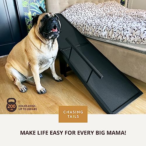 25In Dog Ramp for High Beds | Sturdy Ramp for Dogs to Get on Bed with High Rails and 200lbs Capacity - Non-Slip Surface and Adjustable Design, Perfect for Pets Rampa para Perros