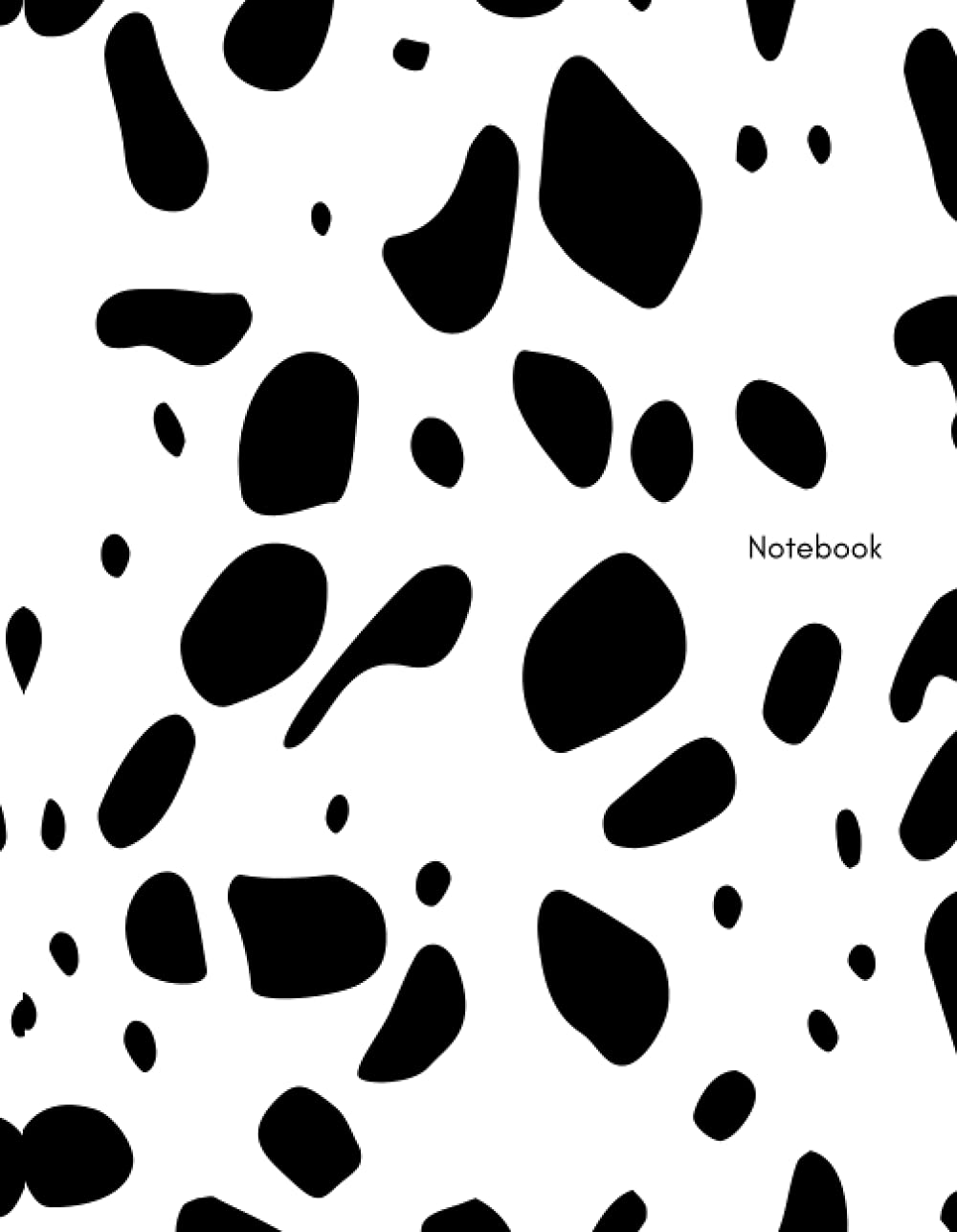 Dalmatian print notebook 7x9 inches with 100 lightly spotted writing pages