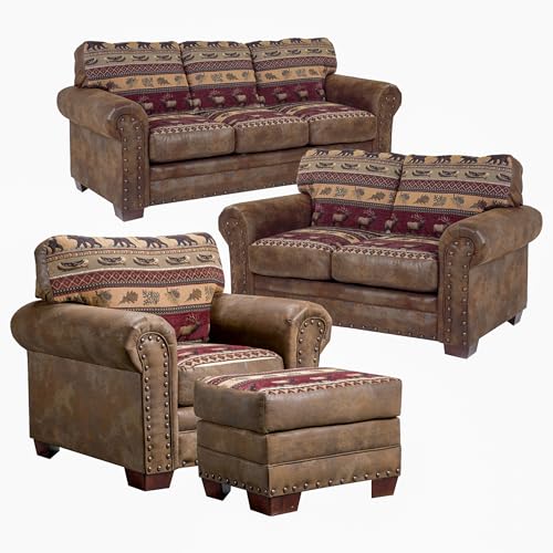 American Furniture Classics Sierra Lodge 4-piece Sleeper Sofa Set in Brown - Image 15