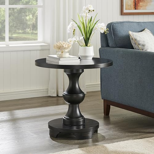 Roundhill Furniture Caesar Traditional Round Pedestal End Table