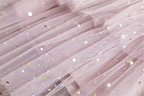 Ttyaovo Girls Little Stars Printed Layered Tutu Tulle Flower Princess Party Dresses 1270-A Pink Size(110) 3-4 Years #TOP4