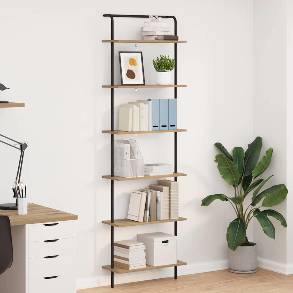 Generico Libreria Rovere Artigianale 60 x 24 x 203 cm Legno Multistrato,Nero,11.91kg,879976