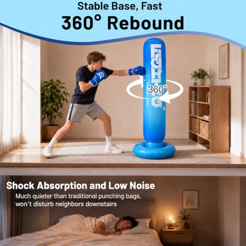 Youth Punching Bag Set 59 Inch Freestanding Inflatable Boxing Bag by Cyfie - Used condition - Image 6