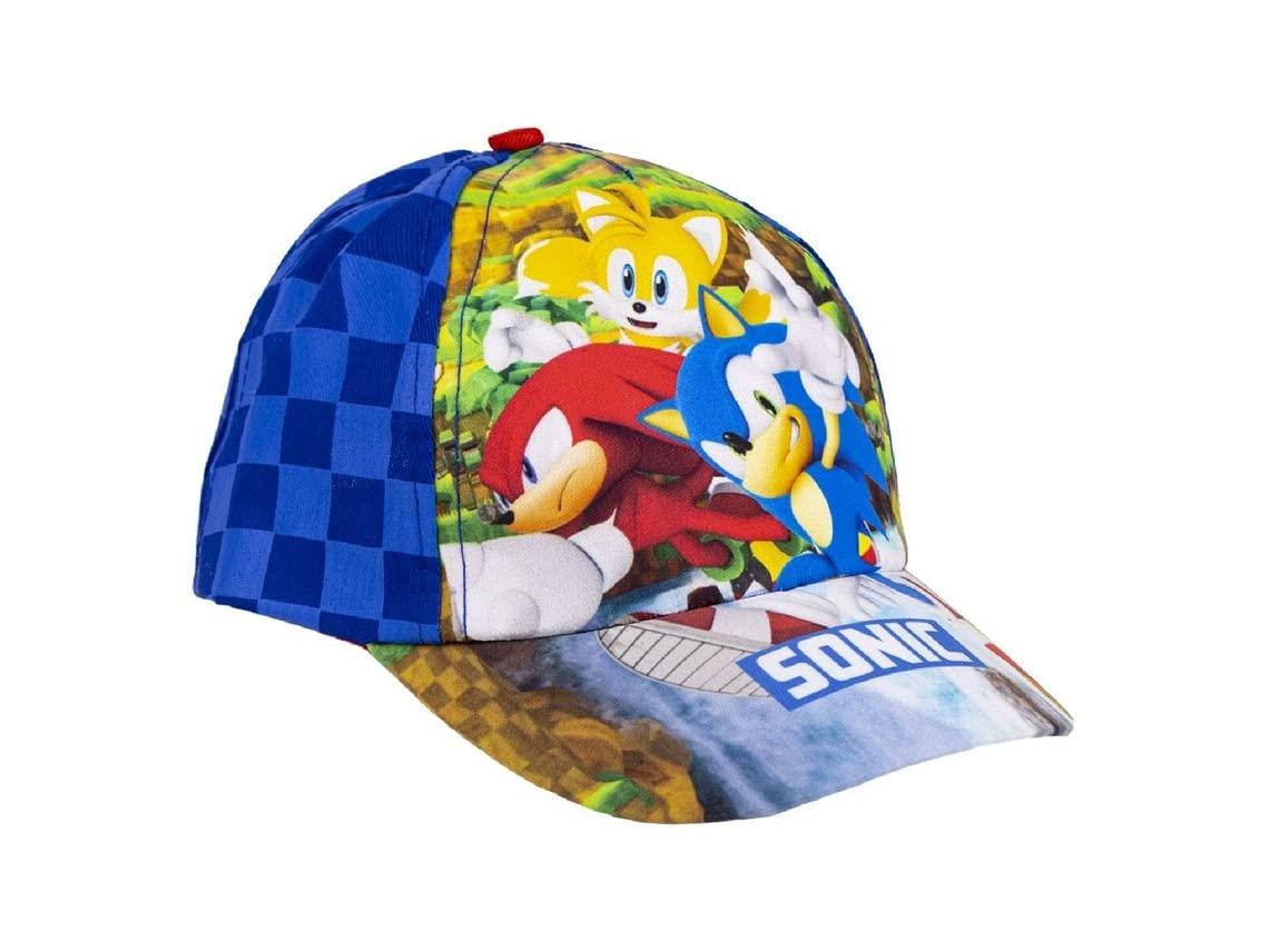 CERDÁ LIFE'S LITTLE MOMENTS Gorra con Visera Curva de Sonic - Color Azul - Apta de 4 a 8 Años - Con Bordados de la Colección - Gorra para Niños con Velcro Trasero Ajustable - Producto Original Diseñado en España