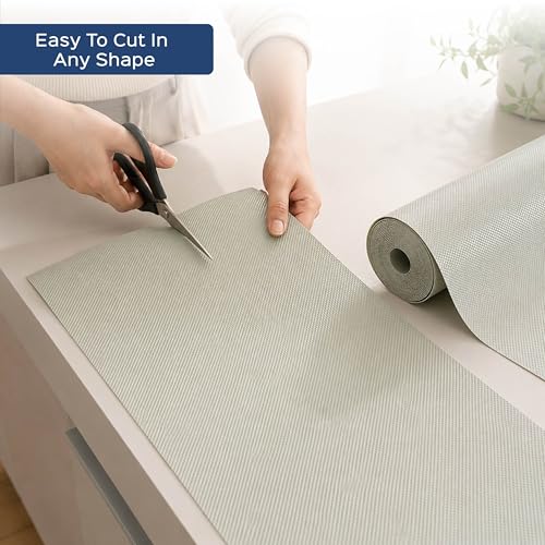 Image of Homestrap Washable Anti-Slip Shelf Liner (45cm X 5m)| Multipurpose Kitchen Drawer Mat for Fridge, Table, Cupboards, and Shelves | Waterproof and Easy to Clean in Ivory
