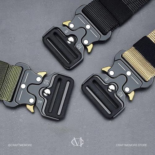 CRAFTMEMORE Tactical Nylon Belt with Quick-Release Buckle – Military-Style Utility Belt SPB34