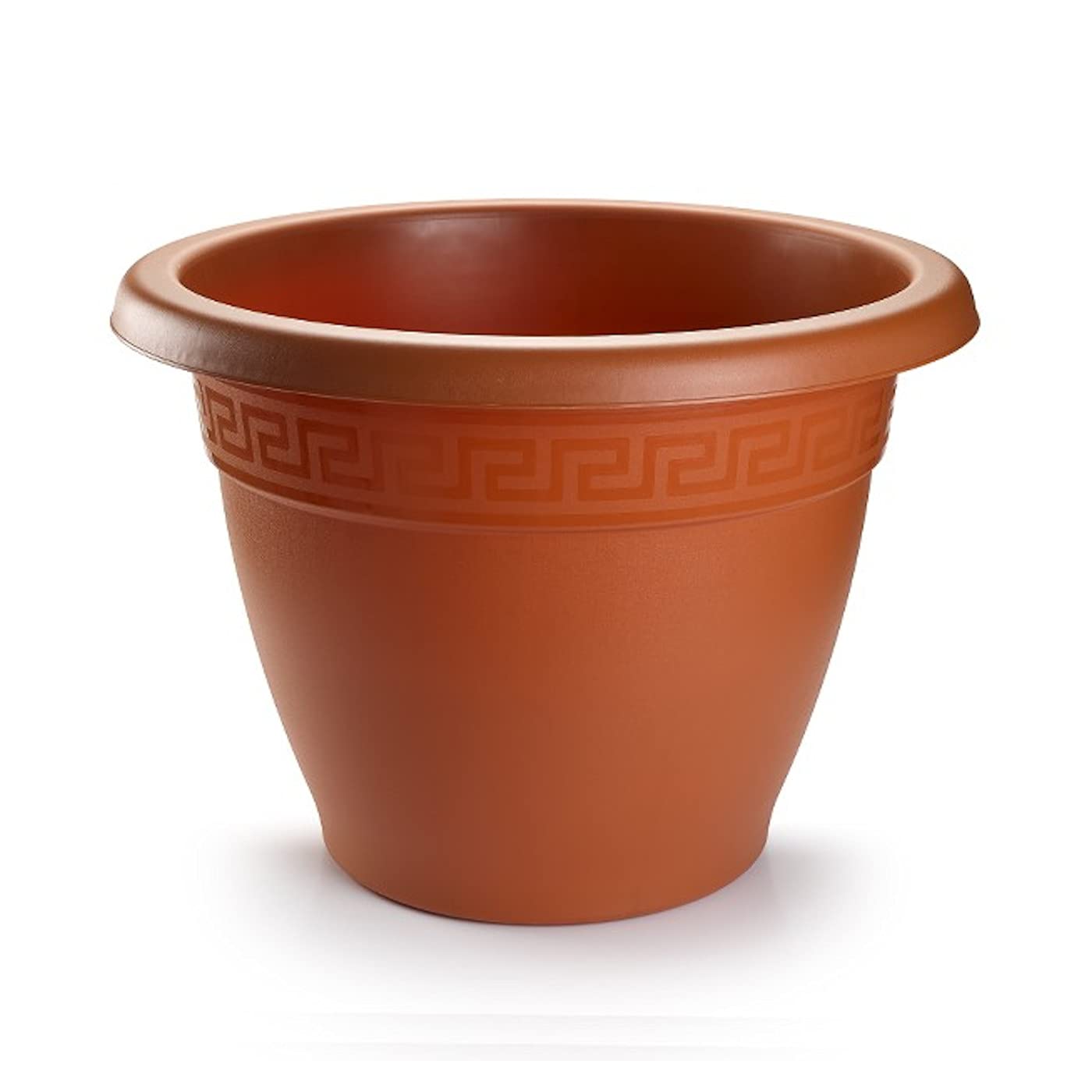Acan Tradineur - Maceta Redonda clásica, Recipiente, macetero para jardín Exterior, terraza, balcón e Interior del hogar, 40 cm de diámetro, marrón