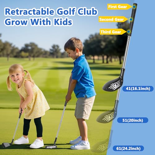 Enjoyjoy Upgraded Kids Golf Set Kids Golf Clubs with Dinosaur Automatic Golf Returner Golf Set with Glow Balls, 3 Years Mini Golf Games, Gator Golf, Indoor Outdoor Sports Toys for Boys, Girls by Enjoyjoy - Used condition - Image 4