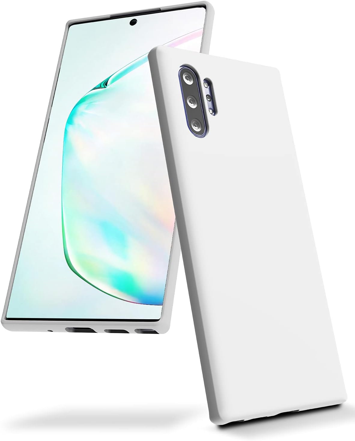 GOOSPERY Liquid Silicone Case for Galaxy Note 10 Plus (2019) Silky-Soft Touch Full Body Protection Shockproof Cover Case with Soft Microfiber Lining - Stone