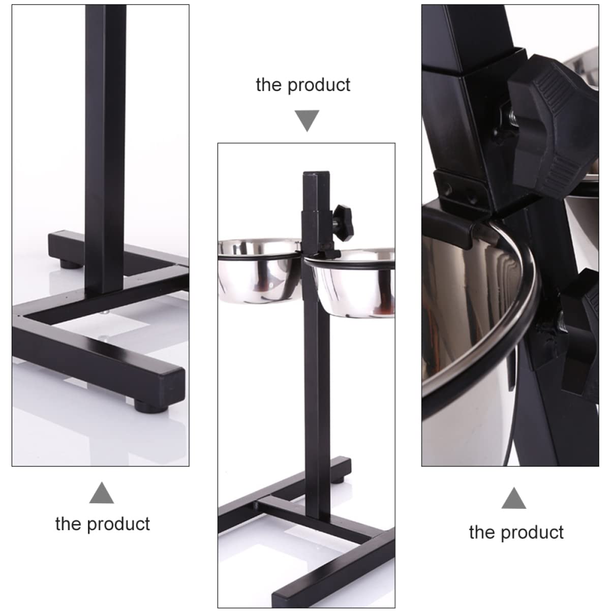 FOMIYES Comedero Plegable para Perros y Gatos Cuencos de Acero Inoxidable con Elevación Ajustable 135