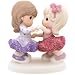 Precious Moments Girls Dancing in Tutus and Glitter Shoes Figurine