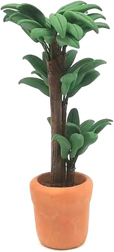 Miniatura 2 de Accesorios de decoración de casa de muñecas, modelo de escena en miniatura de casa de juguetes 112, planta verde en maceta, posando árbol de la