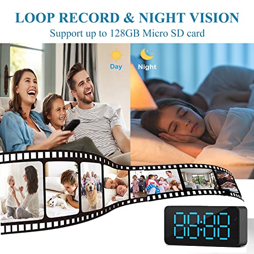 Pomocuty Hidden Camera Clock 4K Hd Wifi Spy Camera, Loop Recording With Night Vision Motion Detection Wireless Mini Security Camera,With Video Indoor Security Nanny Camera #TOP2